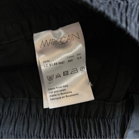 Marc Cain Loose Trousers In Linen Blend Black - Picture 5 of 8